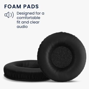 Kwmobile Negru Eco-Piele Pernuțe de Înlocuire pentru Căști Sennheiser HD25/HD25-1 II/HD250BT - Accesorii pentru căști