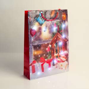 Karácsonyi LED Ajándéktáska - 4 db Minta - 330x102x457 mm