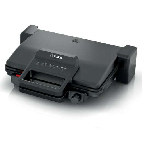 Контактен грил Bosch TCG3323, черен, 3/4 изглед