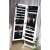 White full-length mirror with jewelry storage cabinet, 119.5 cm tall, open to show storage compartments