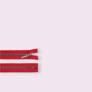 Red zipper with rainbow effect, 50 cm long, removable - Art & Craft