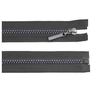 60cm gray zipper with rainbow effect - Art & Craft