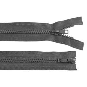Gray 75 cm long zipper with two sliders - Art & Craft