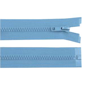 Light blue 80 cm zipper, 3.2 cm wide, 5 mm teeth, self-locking slider, removable - Art & Craft