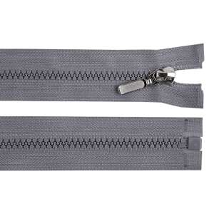 Gray zipper with metal slider, 50 cm long - Zipper