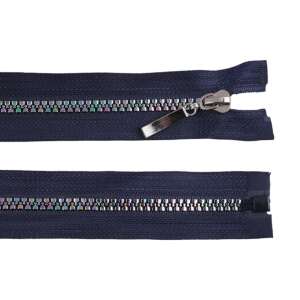 Dark blue zipper with rainbow effect, 70 cm long, removable, self-locking slider - Art & Craft