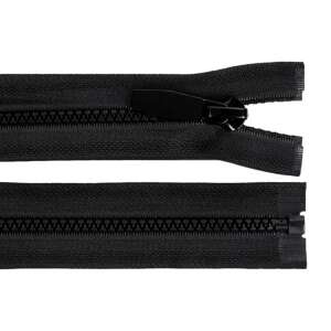 Black zipper, 80 cm long, with round teeth, removable, for jackets, hoodies, and coats - Art & Craft