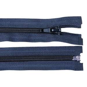 Dark blue 70 cm zipper, 3 cm wide, self-locking slider, removable - Zipper