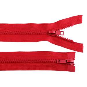 Red zipper, 70 cm long, with two sliders, removable - Art & Craft