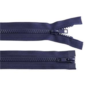 Dark blue plastic zipper, 95 cm long, with two sliders, Chrysalis brand - Zipper