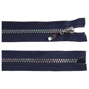 30 cm dark blue zipper with rainbow effect, removable, self-locking slider - Art & Craft