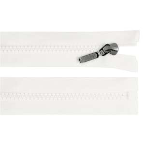 White zipper with metal slider, 60 cm long - Art & Craft