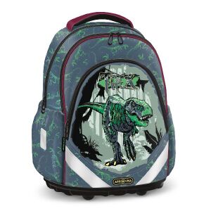 Ars Una T-Rex Dínó Iskolatáska - Szögletes elölnézet - Ars Una