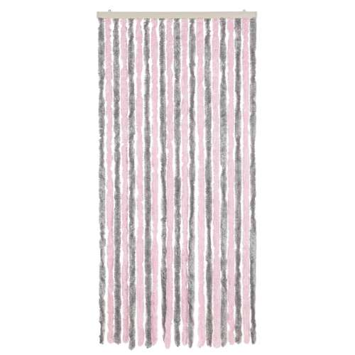 vidaXL ezüstszürke és rózsaszín zsenília rovarfüggöny 100 x 220 cm, rovarfüggöny, rovarháló, légyfüggöny, szúnyogháló, ajtófüggöny, légyháló, rovarok távoltartása, bogarak távoltartása, legyek távoltartása, szúnyogok távoltartása - Szúnyogháló