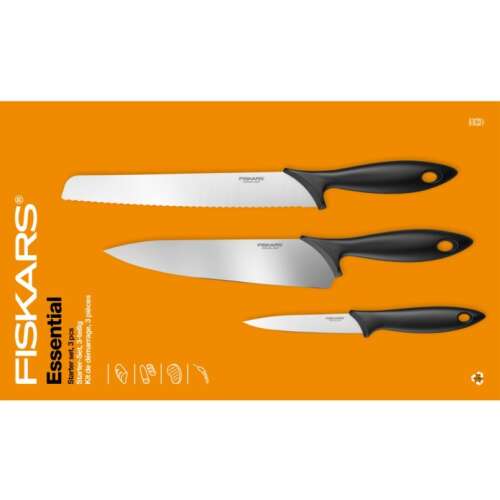 Fiskars Essential 3 piese set de cuțite pentru începători nou