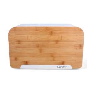 White bread box with bamboo lid, Cookline brand - Bread Bin