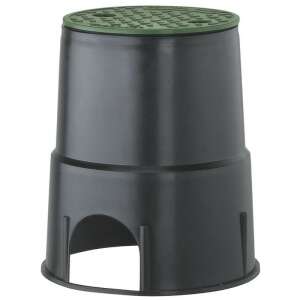 Gardena valve box, black plastic, green lid, for 24V irrigation valve - Irrigation Accessory