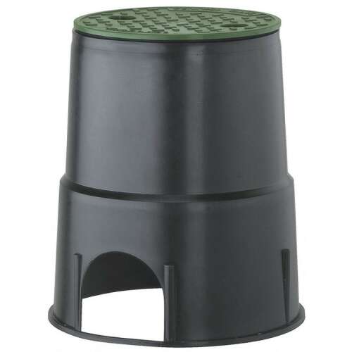 Gardena valve box, black plastic, green lid, for 24V irrigation valve