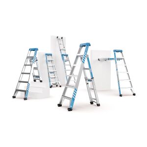 Zarges MultiMaster scară 5 în 1, scară multifuncțională din aluminiu, scară combinată pentru uz casnic și profesional - Scari