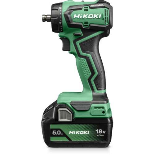HiKOKI 18V akkus fúrócsavarozó 2x5.0Ah akkumulátorral, 26/55Nm nyomatékkal, 1,3kg tokmánnyal és 3 fejjel