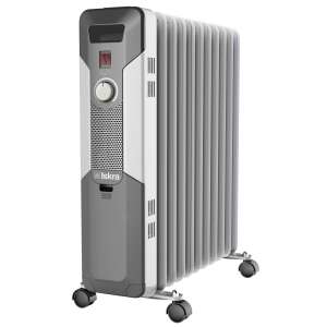 Radiator cu ulei Iskra YL-B28-11 cu 11 aripioare, termostat reglabil, 3 setări de temperatură, protecție la supraîncălzire și roți pentru deplasare ușoară - Iskra