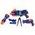 Blaze Storm modular toy gun parts: scope, barrel extension, tripod, and grip