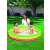 Children playing in a Bestway inflatable kiddie pool with three colorful rings
