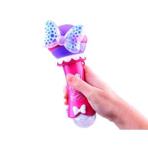 Rózsaszín masnis karaoke mikrofon hangeffektekkel és hangrögzítővel