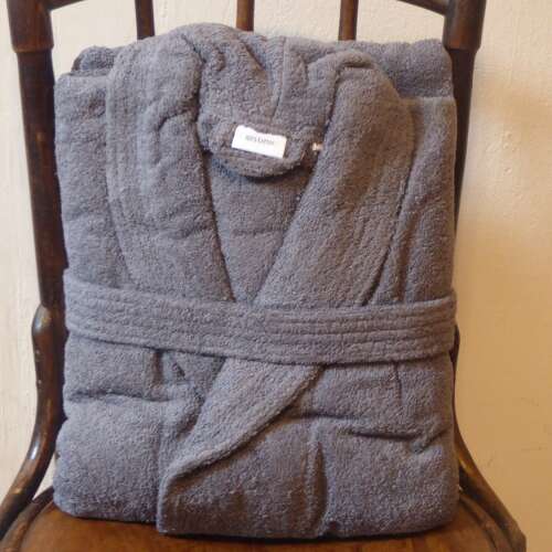 Szürke frottír köntös sálgallérral, XXL méret