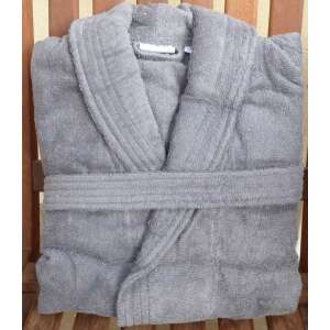 Szürke frottír köntös sálgallérral, XXXXXL méretben - Férfi köntös