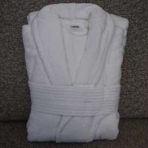 Fehér pamut köntös sálgallérral, XXXL méretben - Férfi köntös