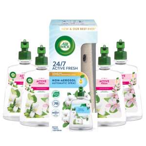 Air Wick 24/7 Active Fresh Jasmine Bouquet Automatic Air Freshener Refill 4-pack with Free Air Wick 24/7 Active Fresh Automatic Air Freshener Device - Air Freshener
