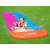 Bestway 488cm double lane water slide with two inflatable llama riders, girl having fun on the slide