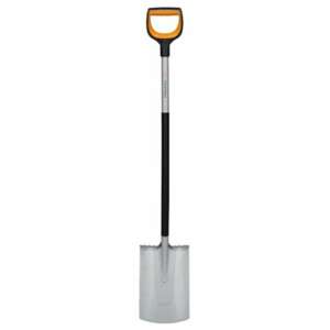 Fiskars Xact L size rounded shovel, gardening tool with ergonomic handle - Shovel