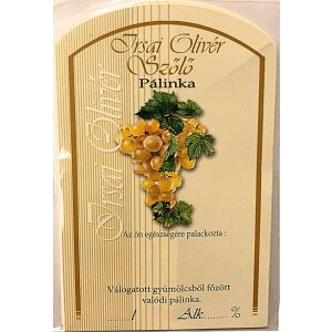 Pálinka Címke - Irsai Olivér - Nagy - 10 db