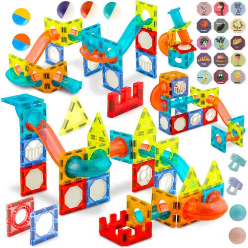 Ricokids Blocuri magnetice cu lumini - albastru, roșu 94328993