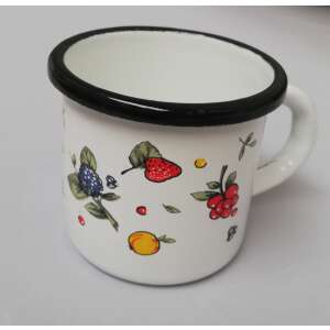 Zománcbögre - Gyümölcsös minta - 7x7cm - 0,2dl