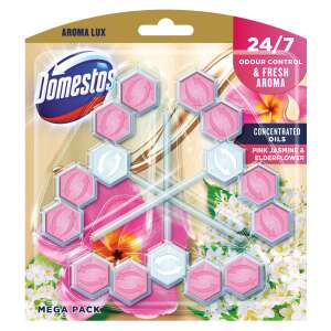 Domestos Toilet Freshener Block Aroma Lux Pink Jasmine & Elderflower (3x55g) 35487016 Odorizante de toaletă