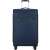 Front view of Samsonite Litebeam Spinner 77cm expandable soft-sided large suitcase in blue