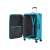 Inside view of Samsonite Litebeam Spinner 77cm expandable soft-sided large suitcase in turquoise