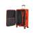 Inside view of Samsonite Litebeam Spinner 77cm expandable soft-sided large suitcase in orange
