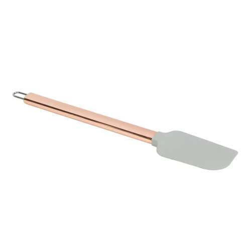 Silicone spatula with stainless steel handle, gray, copper, for baking, cake decorating, mixing, scraping