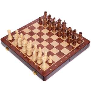 Sakk-készlet ZOOCEN - 30x30 cm-es tábla, fa figurákkal 94377267 Dominók, sakkok - Hordozható