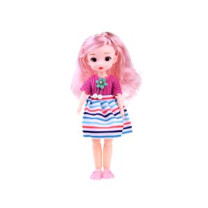 Lala Baba doll with pink hair and striped dress - Ramiz