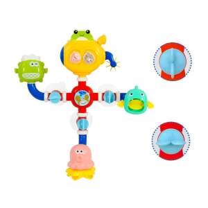 Colorful bath toy with suction cups, featuring a submarine, octopus, fish, and frog, for kids to play with in the bathtub - Bath Toy