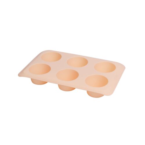 Silikónová forma na muffiny Bewello, 6-dielna, broskyňová farba