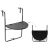 Foldable Balcony Hanging Table (Rounded) - 60 x 64 x 73-78.5-83.5 cm - Black 107138207