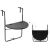 Foldable Balcony Hanging Table (Rounded) - 60 x 64 x 73-78.5-83.5 cm - Black 107138207
