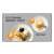 Samsung QM32C 32 inch Smart Signage display showing a menu with pancakes and ice cream & banana toast