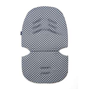 Inserție pentru cărucior Womar gri cu puncte albe, compatibilă cu centura de siguranță în 5 puncte - Womar